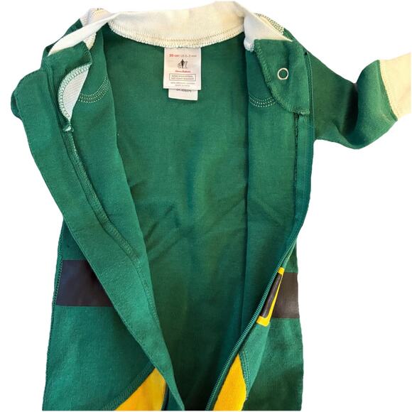 Hanna Andersson Sz 0-3 Mo (50cm) 100% Organic Cotton Zip Up One-Piece Elf Pajama - Picture 7 of 10